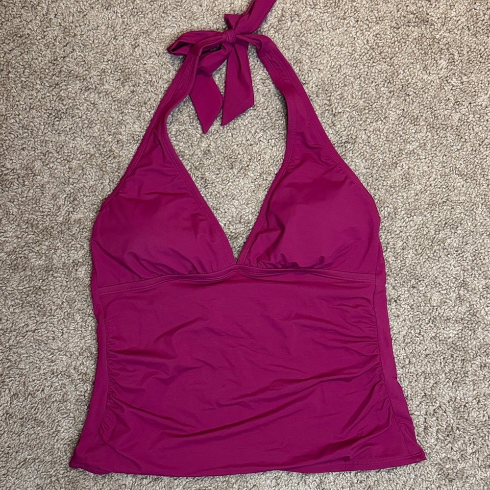 White House Black Market Magenta Halter Swim Top and bottom